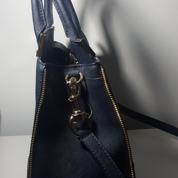 Rebecca Minkoff Amorous Satchel Handbag Navy *NEW - Picture 4 of 5